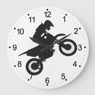 Reloj Redondo Grande Controlador Motocross - Elegir color de fondo