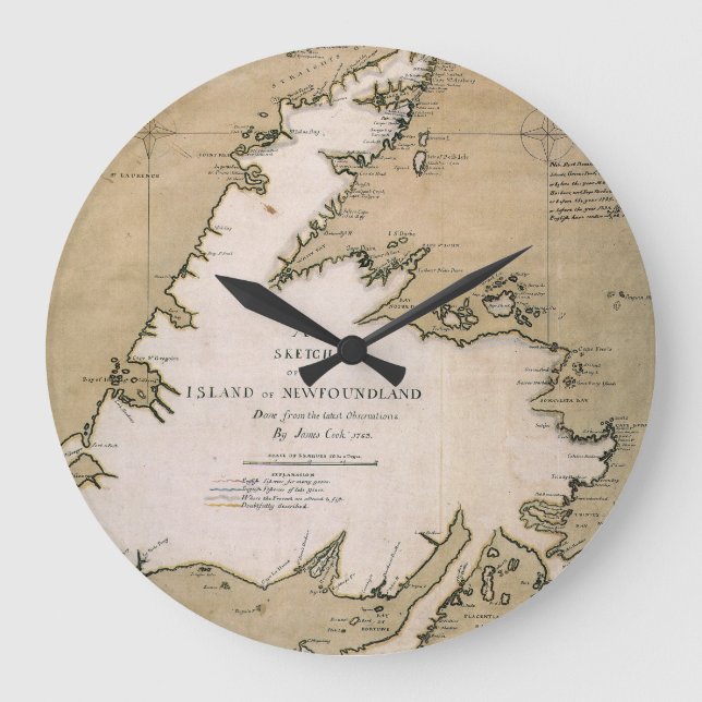 RELOJ REDONDO GRANDE COOK: NEWFOUNDLAND, 1763 (Anverso)