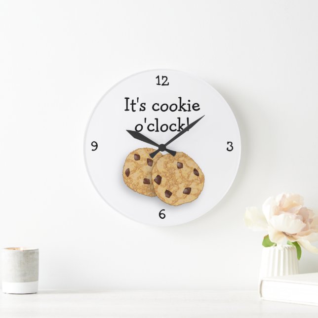 Reloj Redondo Grande Cookie Time - Comida divertida o'Clock Choc Chip (Hogar)