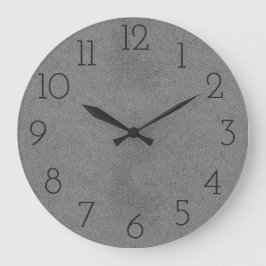 Reloj Redondo Grande Cool Grey Leather Wear Wall  Clock