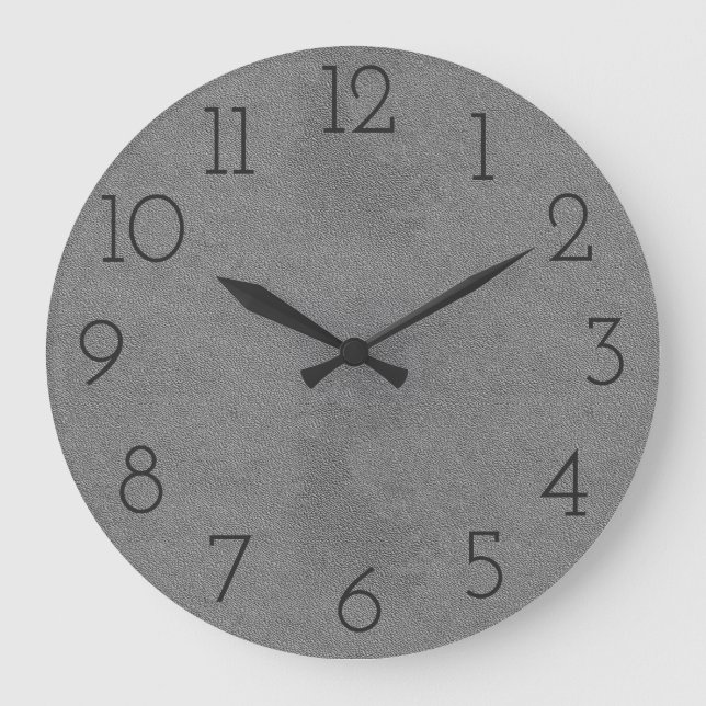 Reloj Redondo Grande Cool Grey Leather Wear Wall  Clock (Anverso)