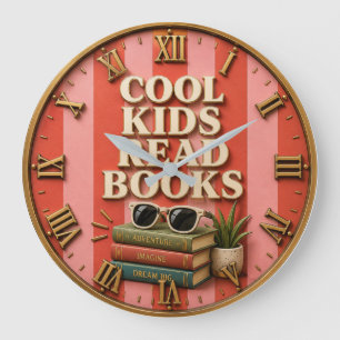 Reloj Redondo Grande Cool Kids Read Books Reading Motivation