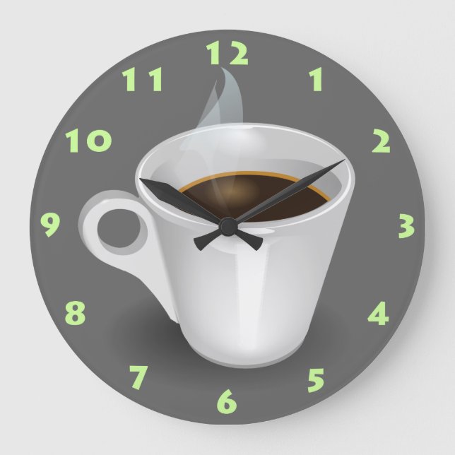 RELOJ REDONDO GRANDE COPA DE CAFÉ ESPRESSO ELEGANTE (Anverso)