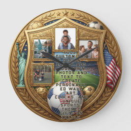 Reloj Redondo Grande Copa Mundial Familia Personalizada