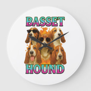 Reloj Redondo Grande Copia de Basset Hound