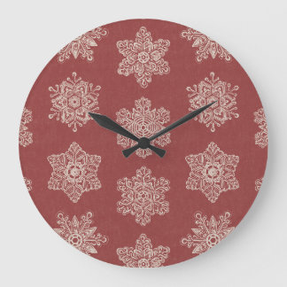 Reloj Redondo Grande Copia de copos de nieve de invierno - Navidad sofi