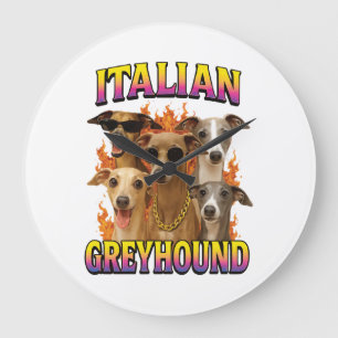 Reloj Redondo Grande Copia de Galgo Italiano