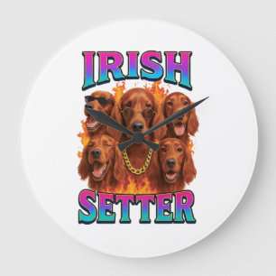 Reloj Redondo Grande Copia de Setter Irlandés