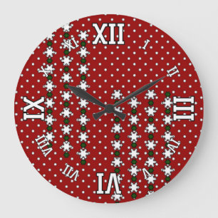 Reloj Redondo Grande Copos de nieve de invierno