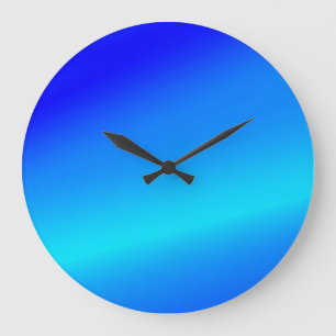 Reloj Redondo Grande Copper azul oscuro color de agua abstracto pastel