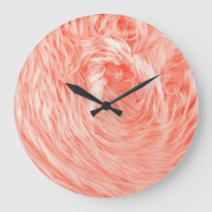 Reloj Redondo Grande Coral Fluffy Fur: Tendencia 2019.