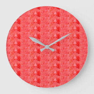 Reloj Redondo Grande Coral Red Carnation - Diseño floral moderno