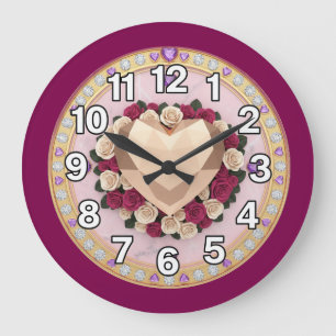 Reloj Redondo Grande Corazón