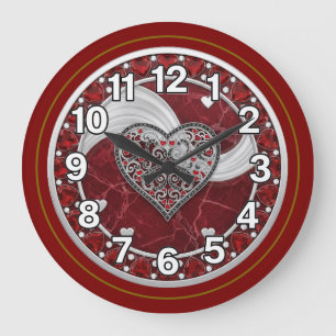 Reloj Redondo Grande Corazón