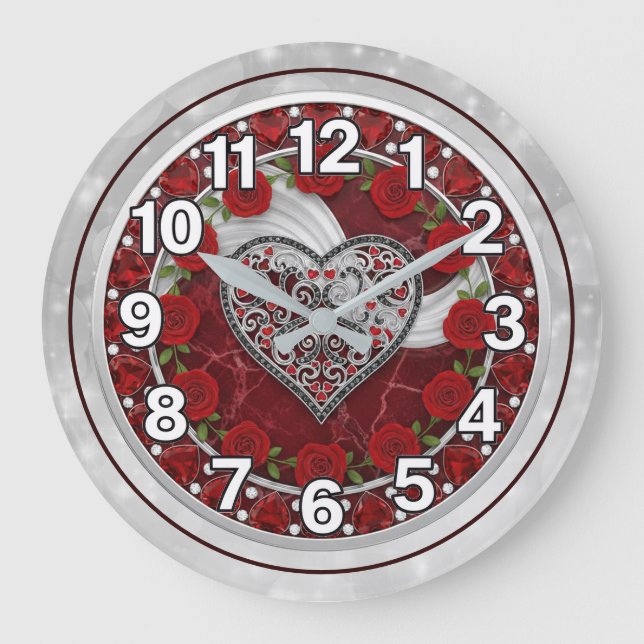 Reloj Redondo Grande Corazón  (Anverso)