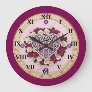 Reloj Redondo Grande Corazón