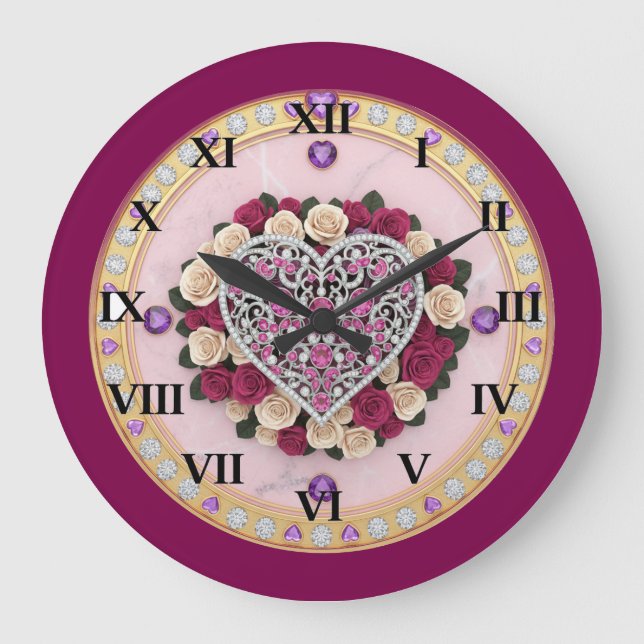 Reloj Redondo Grande Corazón  (Anverso)