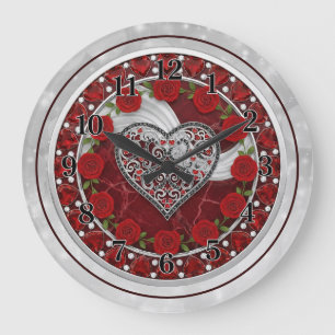 Reloj Redondo Grande Corazón