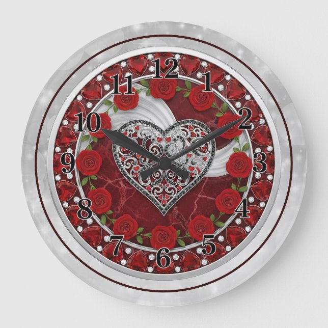 Reloj Redondo Grande Corazón  (Anverso)