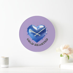 Reloj Redondo Grande Corazón Azul con Alambre de Púas Mantén el Corazón