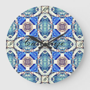 Reloj Redondo Grande Corazón azul mandala Thunder_Cove