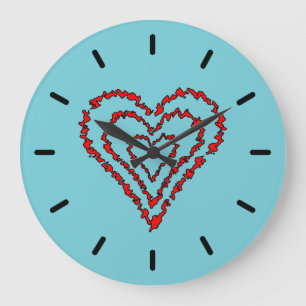 Reloj Redondo Grande Corazón de amor