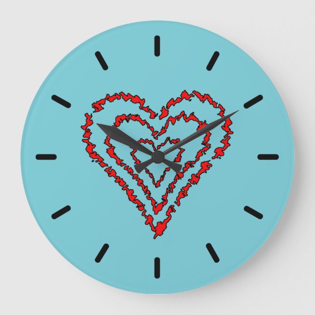 Reloj Redondo Grande Corazón de amor (Anverso)
