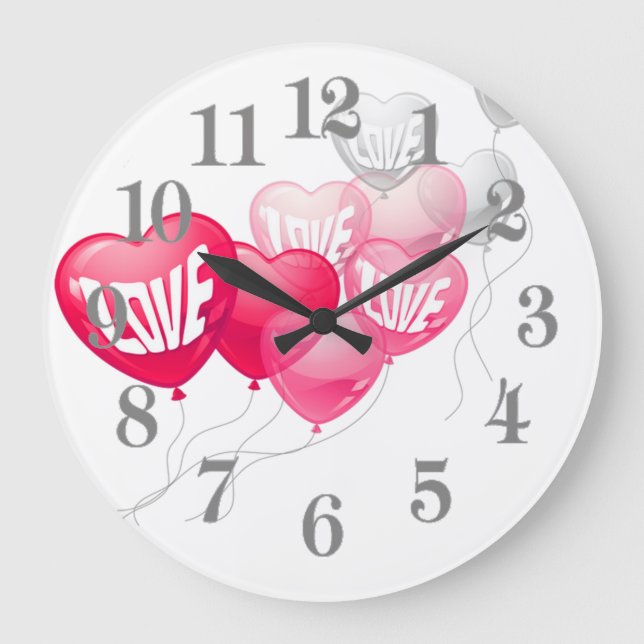 Reloj Redondo Grande Corazón de amor (Anverso)