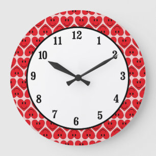 Reloj Redondo Grande Corazón de cara feliz
