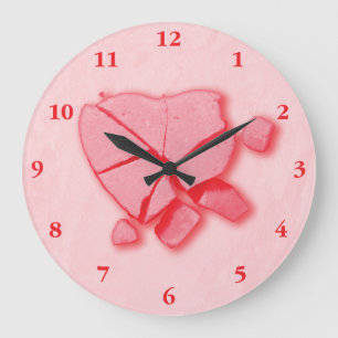 Reloj Redondo Grande Corazón de caramelo destrozado