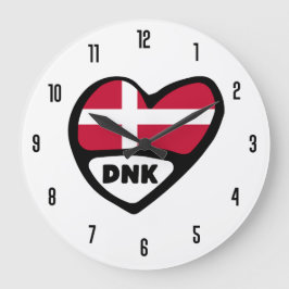 Reloj Redondo Grande Corazón de la bandera DNK del código de país de Di