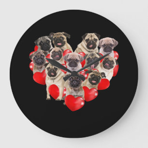Reloj Redondo Grande Corazón de Perro de Cachorro de Cachorro Cachorro