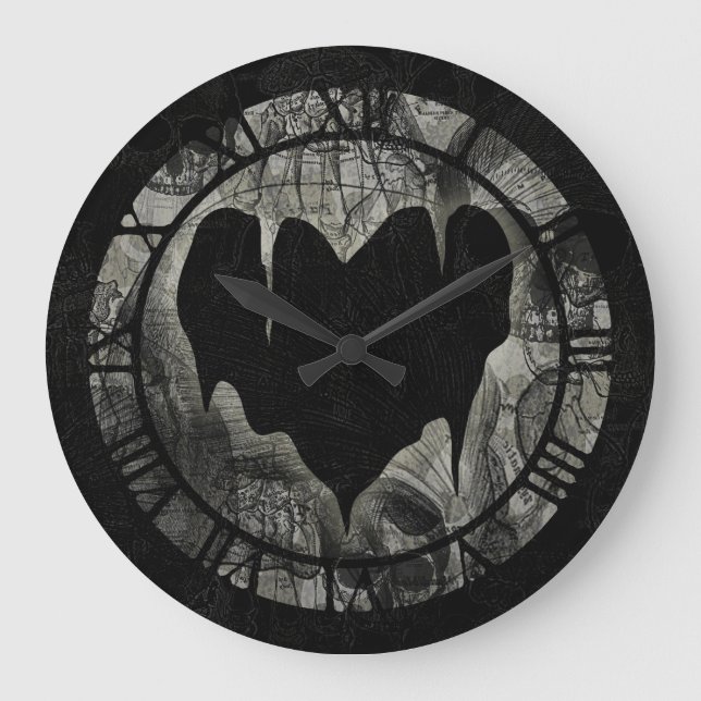 Reloj Redondo Grande Corazón Desolado (Anverso)