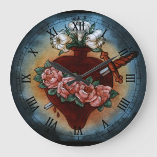 Reloj Redondo Grande Corazón inmaculado de Maria