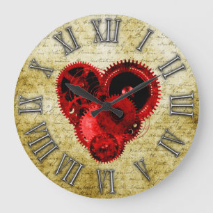Reloj Redondo Grande Corazón No.2 de Steampunk del vintage