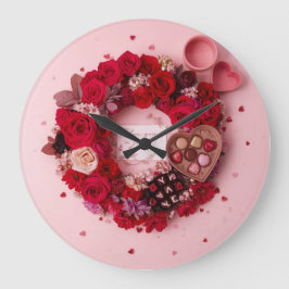 Reloj Redondo Grande Corazón Romántico Siempre Tuyo Decoración de San V