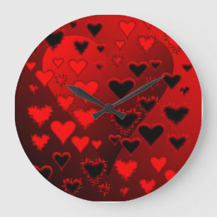 Reloj Redondo Grande Corazones