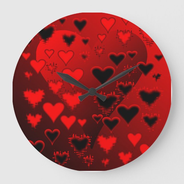 Reloj Redondo Grande Corazones (Anverso)