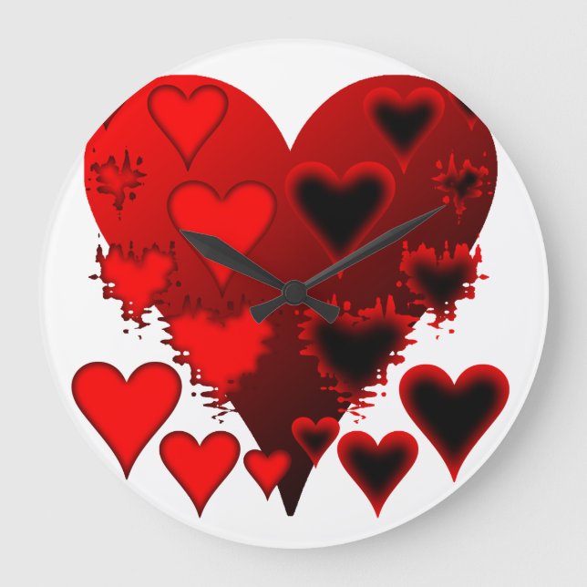 Reloj Redondo Grande Corazones (Anverso)