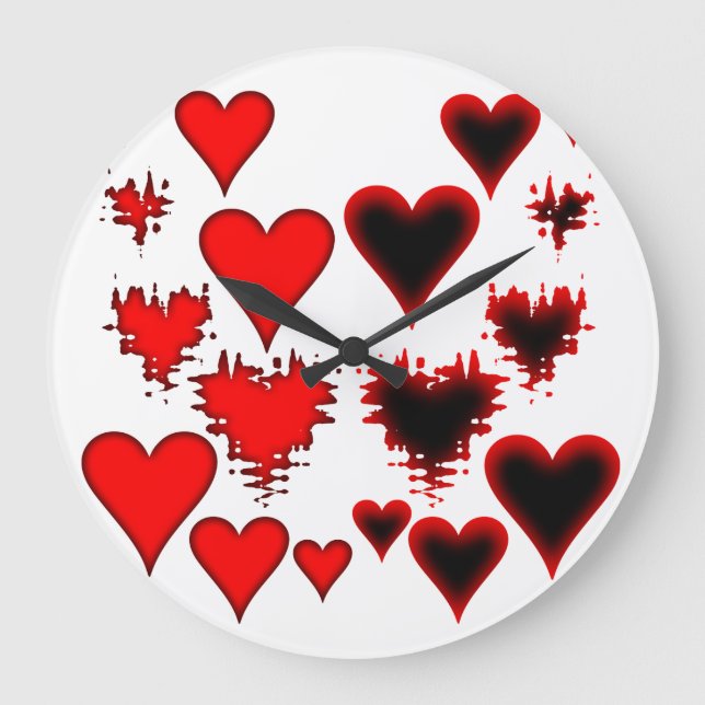 Reloj Redondo Grande Corazones (Anverso)