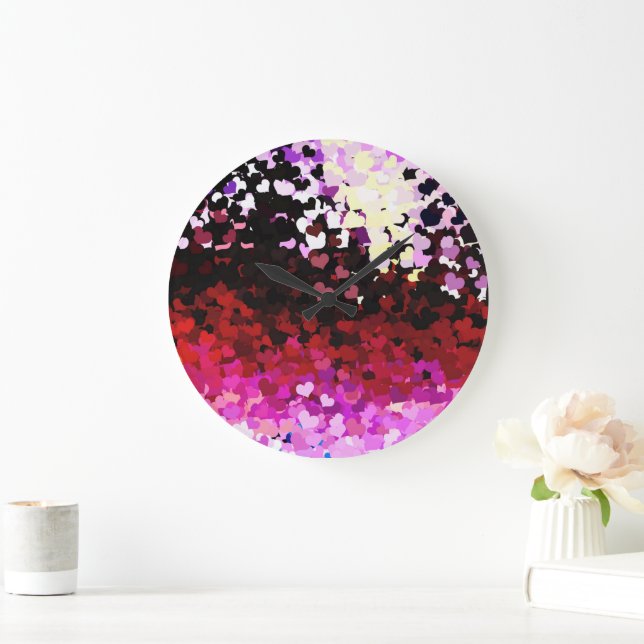 RELOJ REDONDO GRANDE CORAZONES (Hogar)