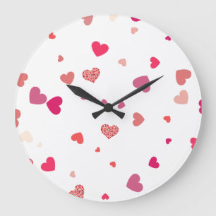 Reloj Redondo Grande Corazones- amor