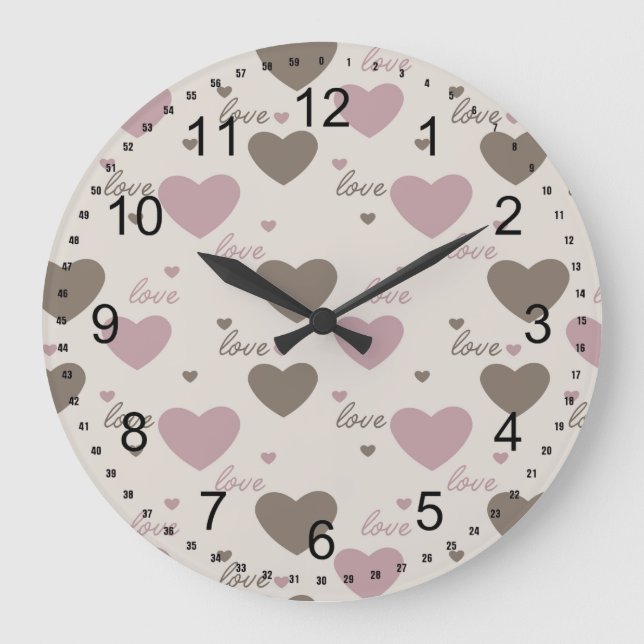 Reloj Redondo Grande Corazones de amor (Anverso)