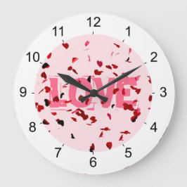 Reloj Redondo Grande Corazones de amor