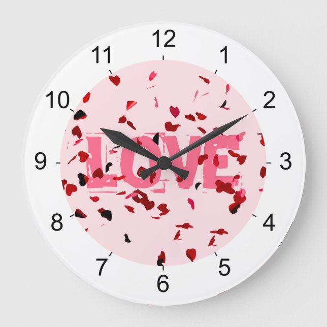 Reloj Redondo Grande Corazones de amor (Anverso)