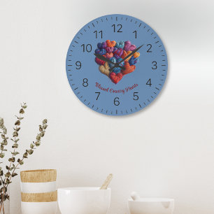 Reloj Redondo Grande Corazones de Campo Afortunados