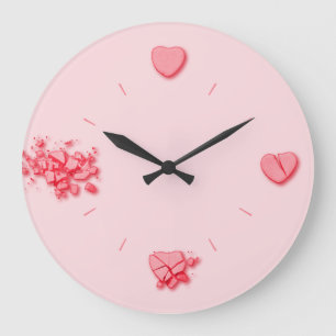 Reloj Redondo Grande Corazones de Caramelo Aplastados