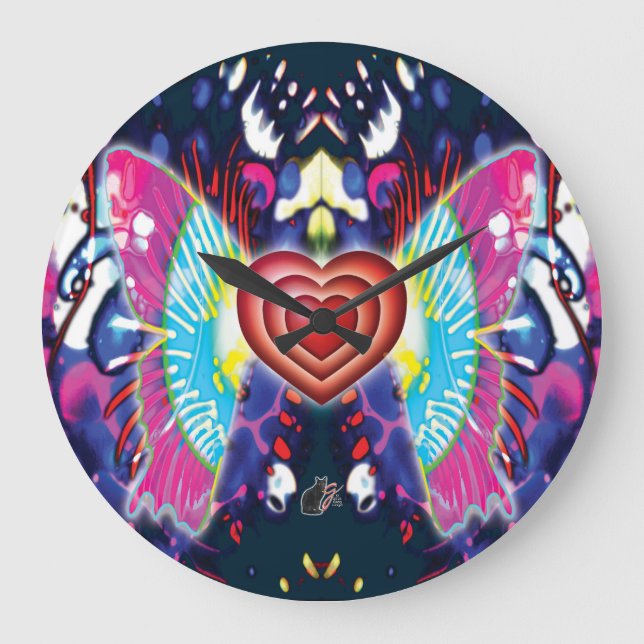 Reloj Redondo Grande Corazones de Glys (Anverso)