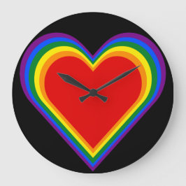 Reloj Redondo Grande Corazones de Orgullo
