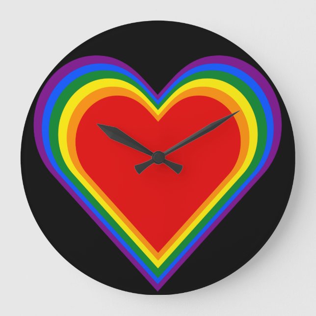Reloj Redondo Grande Corazones de Orgullo (Anverso)